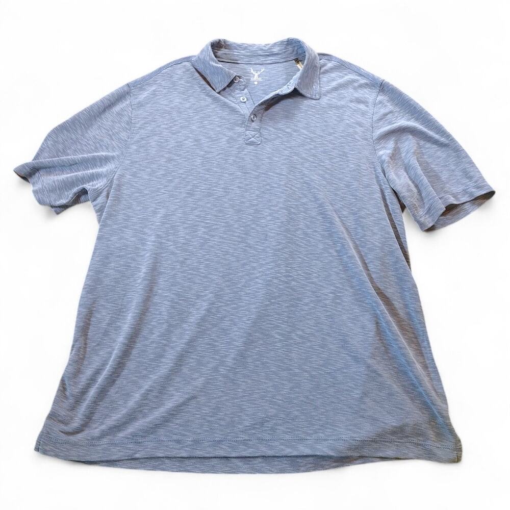 Nicoby Premium‎ Wear Space Dye Heathered Blue Short Sleeve Polo Shirt Preppy XXL